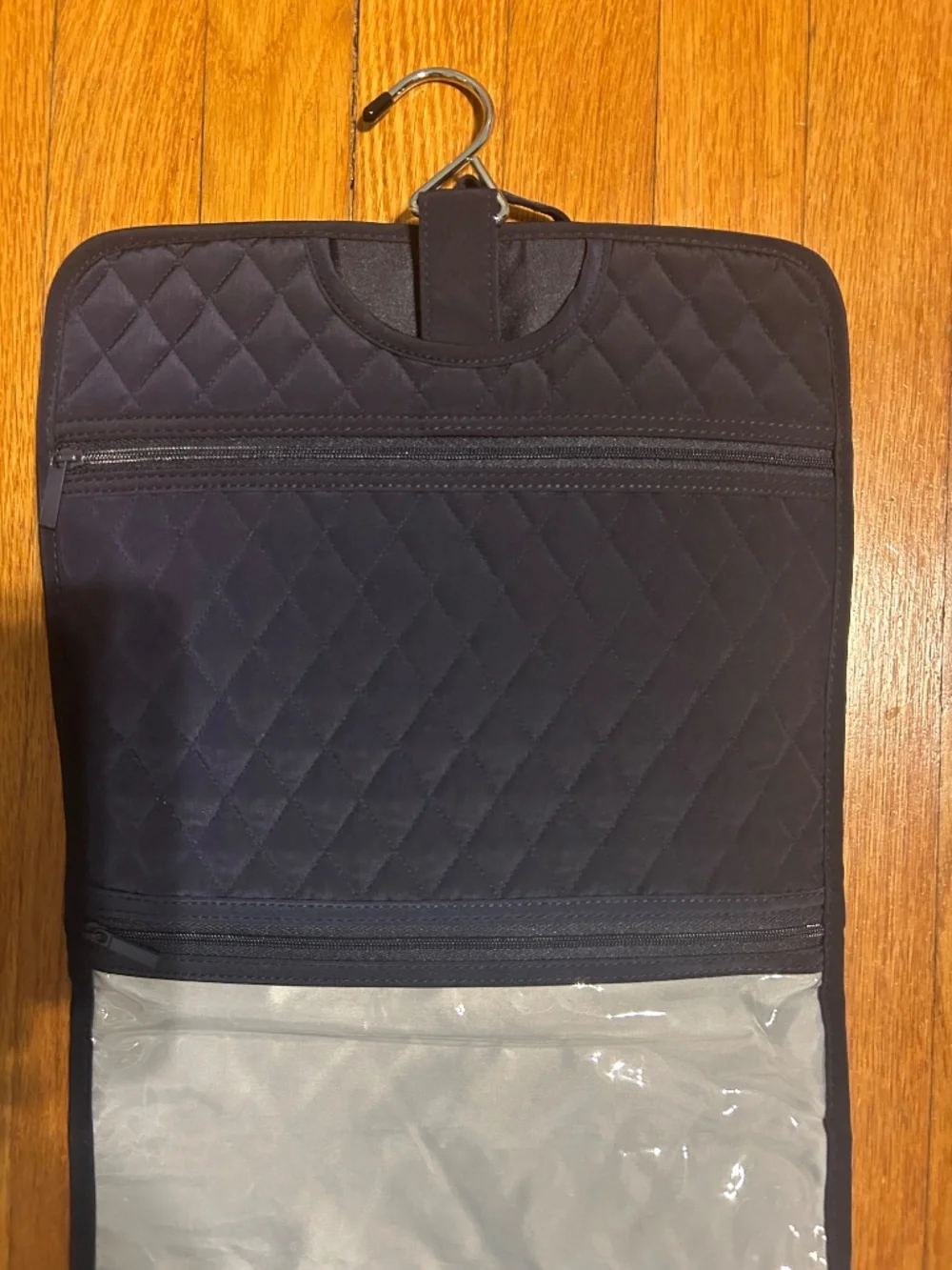 Vera Bradley Navy Hanging Toiletry Cosmetic Travel Bag